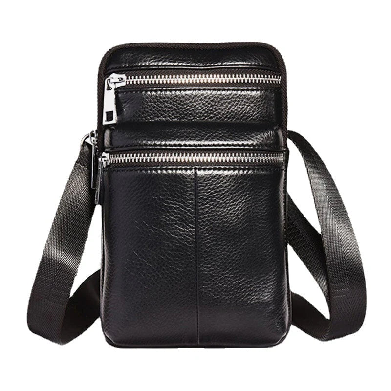 Men's Genuine Leather Crossbody Belt Bag - Casual Shoulder Style
