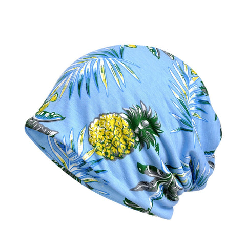 Women Cotton Soft Print Vogue Beanie Hat Outdoor Casual Windproof Useful Hat