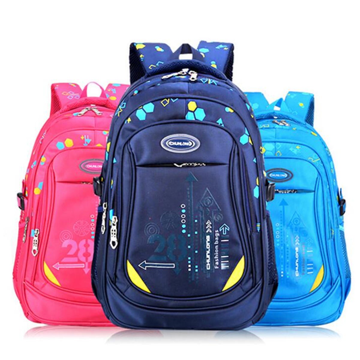 Nylon Large Waterproof Backpack Children School Bag For Middle Primary School Student