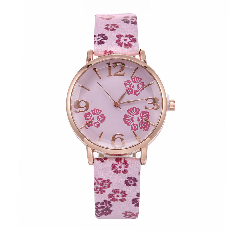 Retro Style Flower Printed Women Wrist Watch Chinese Style Quartz Watches