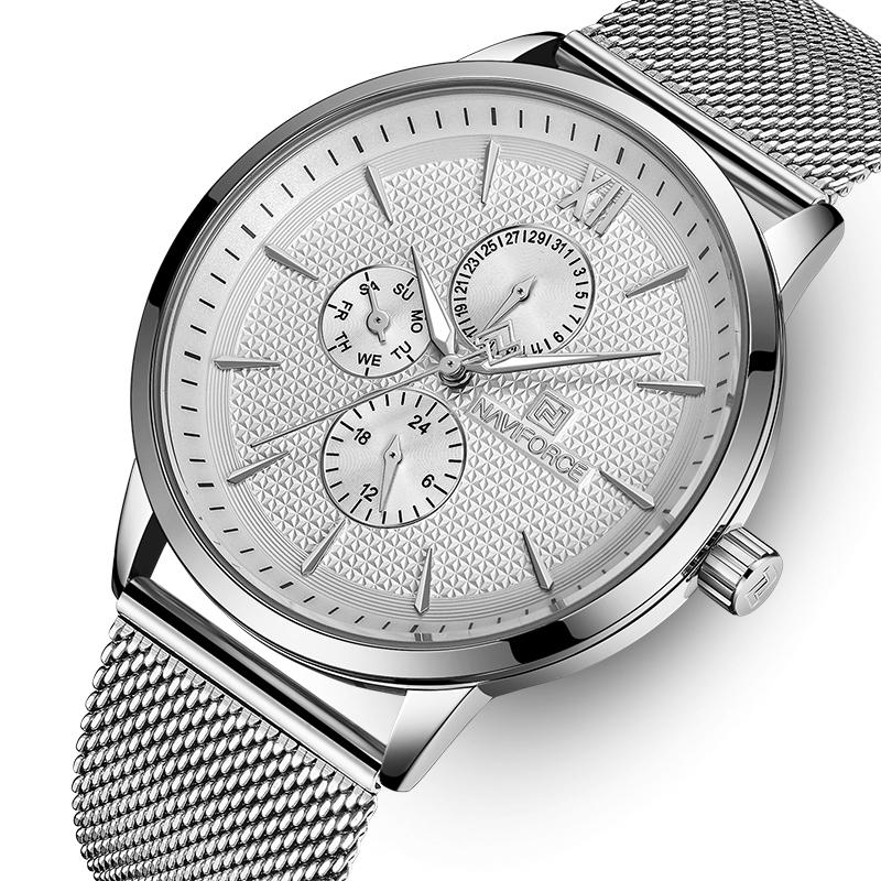 Waterproof Working Little Dials Men Watch Business Style Full Steel Quartz Watch