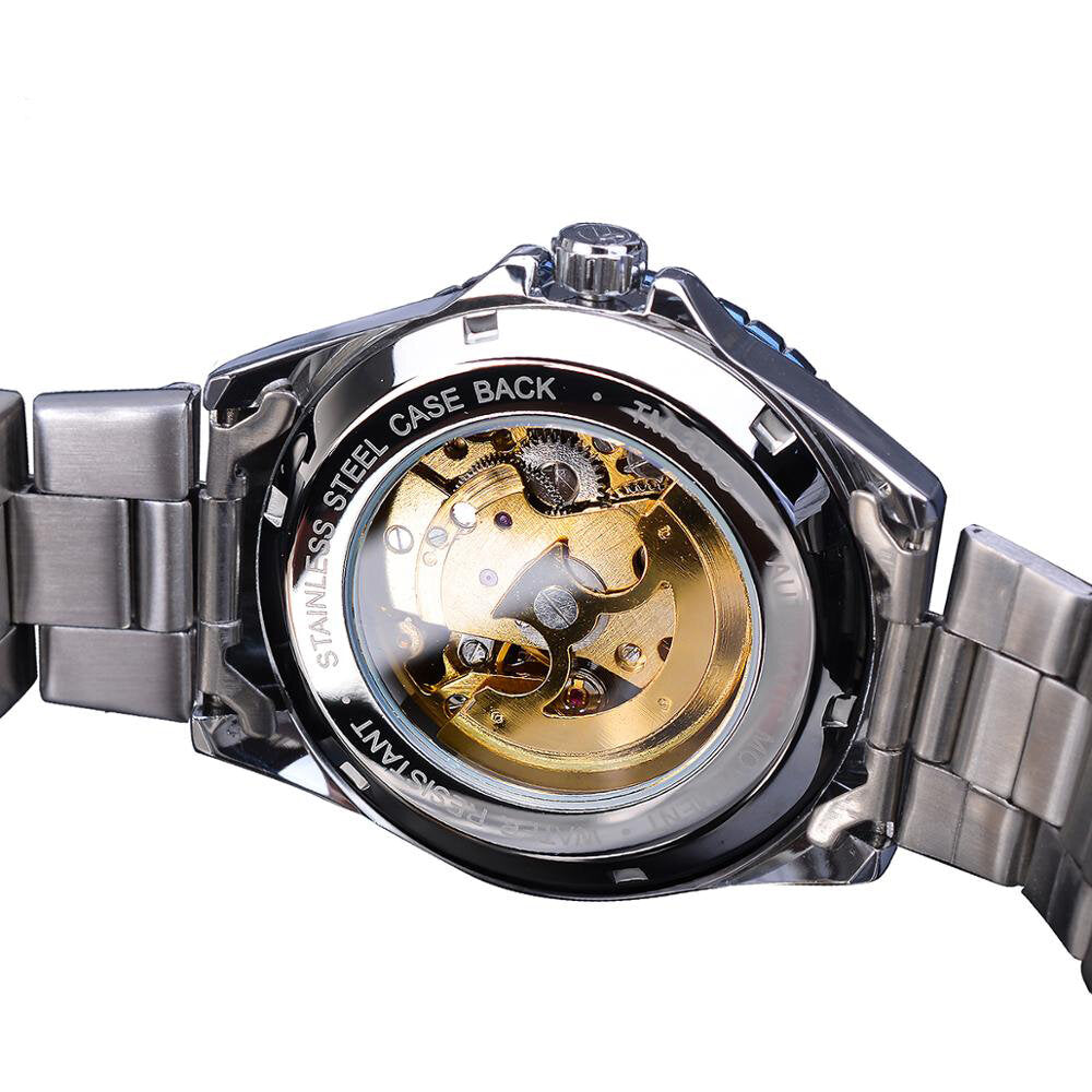 Fashion Men Automatic Watch Business Stainless Steel Strap Mechanical Watch