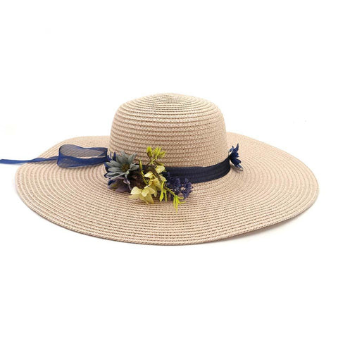 Women With String Foldable Flower Sunscreen Bucket Straw Hat Outdoor Casual Travel Beach Floppy Hat