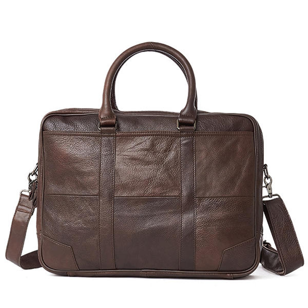 Genuine Leather Business Laptop Bag Briefcase Crossbody