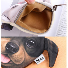 cartoon cute dog coin bag plush card holder key purse