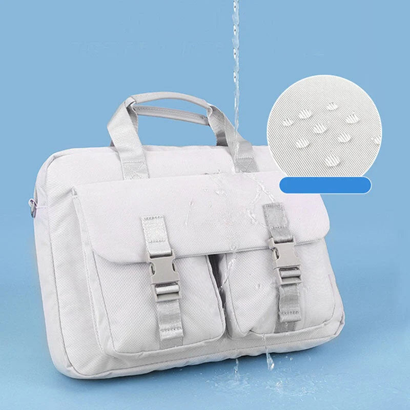 Men's Oxford Crossbody Shoulder Bag with Double Front Pockets, Large Capacity, Casual Laptop Bag