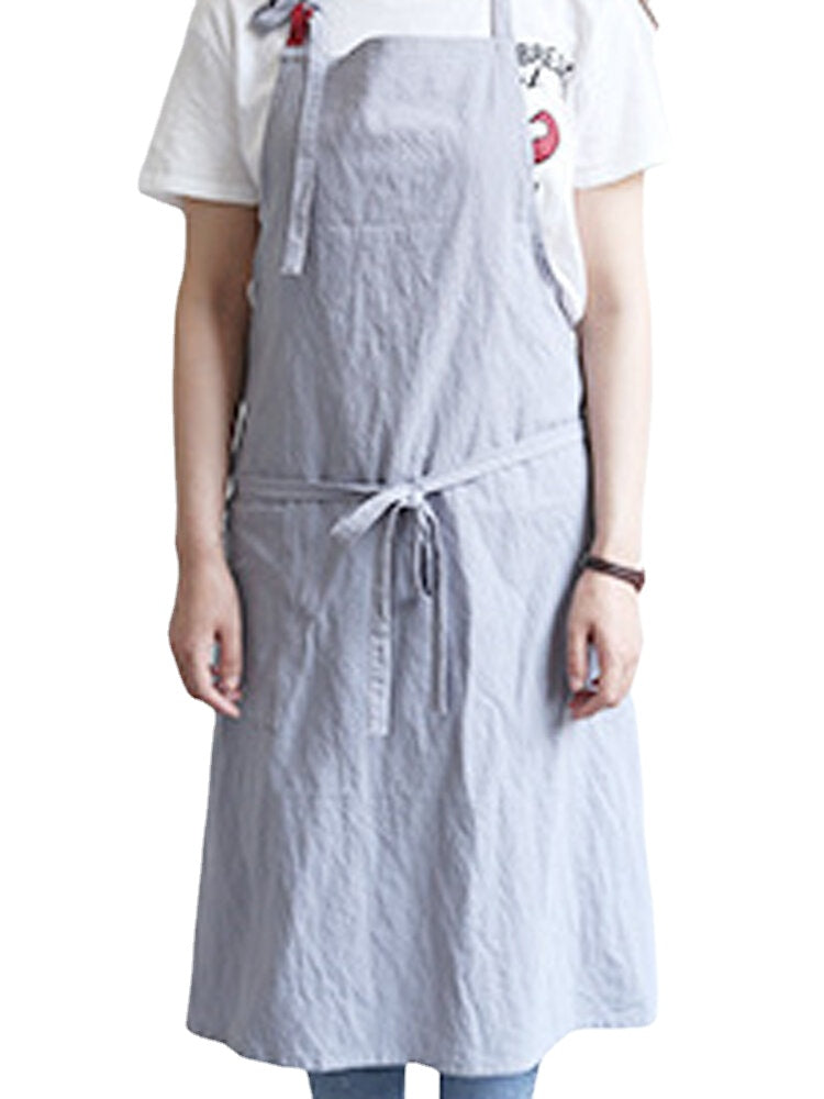 Vintage Japanese Cotton Kitchen Aprons Dress with Pocket