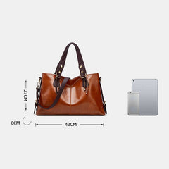 Women Faux Leather Large Capacity Handbag Shoulder Bag Crossbody Bag Tote