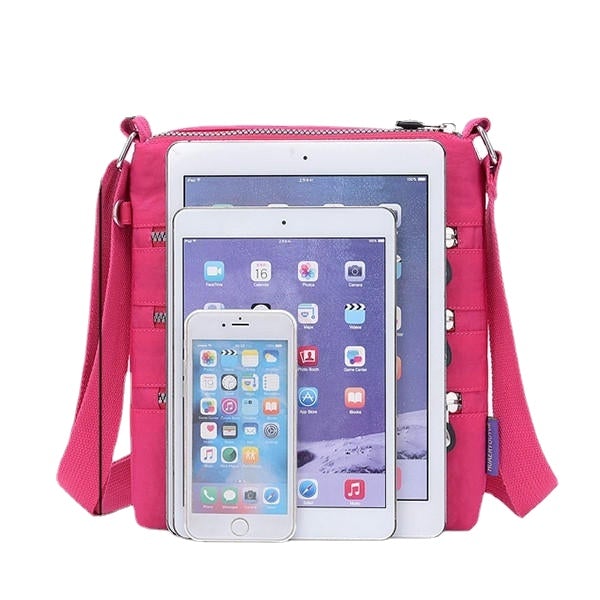 Women Nylon Multi-pocket Leisure Crossbody Bag Solid Shoulder Bag