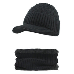Unisex Winter Outdoor Sports Thicken Woolen Weaving Knitted Beanie Hats