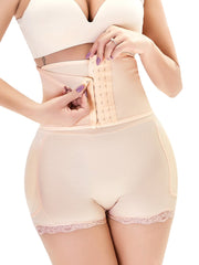 Plus Size Women  Tummy Control Front Closure Lace Trim High Waist Shapwear Panty