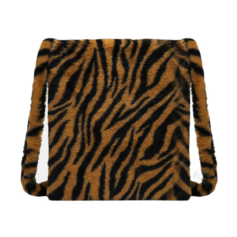 Women Felt Large Capacity Soft Cute Floral Animal Leopard Pattern Shoulder Bag Handbag Crossbody
