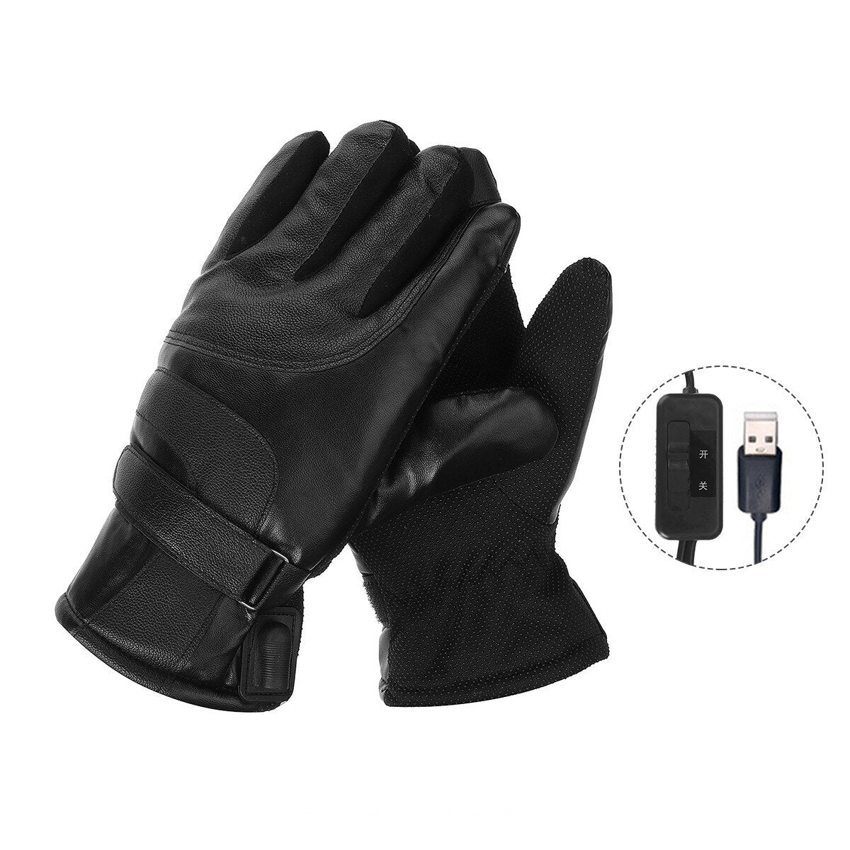 1 Pair Winter Heated Gloves USB Rechargeable Electric Thermal Insulated Gloves for Winter Sports Climbing Cycling