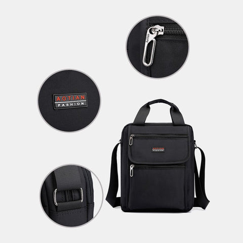 Men Nylon Casual Brief Waterproof Multi-Pocket Multi-Purpose 12 Inch Laptop Bag Handbag Shoulder Crossbody