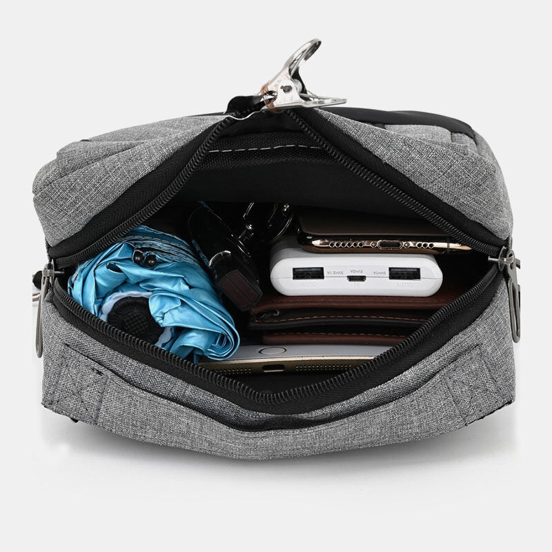 Men Oxford Large Capacity Chest Bag Casual Multifunction Earphone Hole Design Crossbody Bag Shoulder Bag