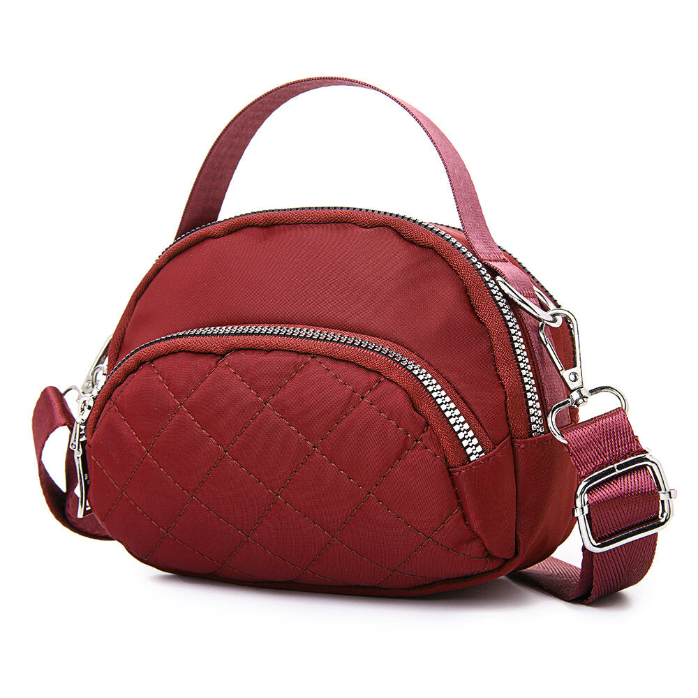 Women Leisure Waterproof Multi-Pocket Plaid Crossbody Bag Shoulder Bag