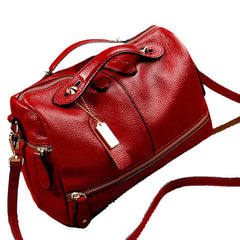 Fashion Women Genuine Leather Tote Handbag Pillow Shoulder Crossbody Satchel Bag