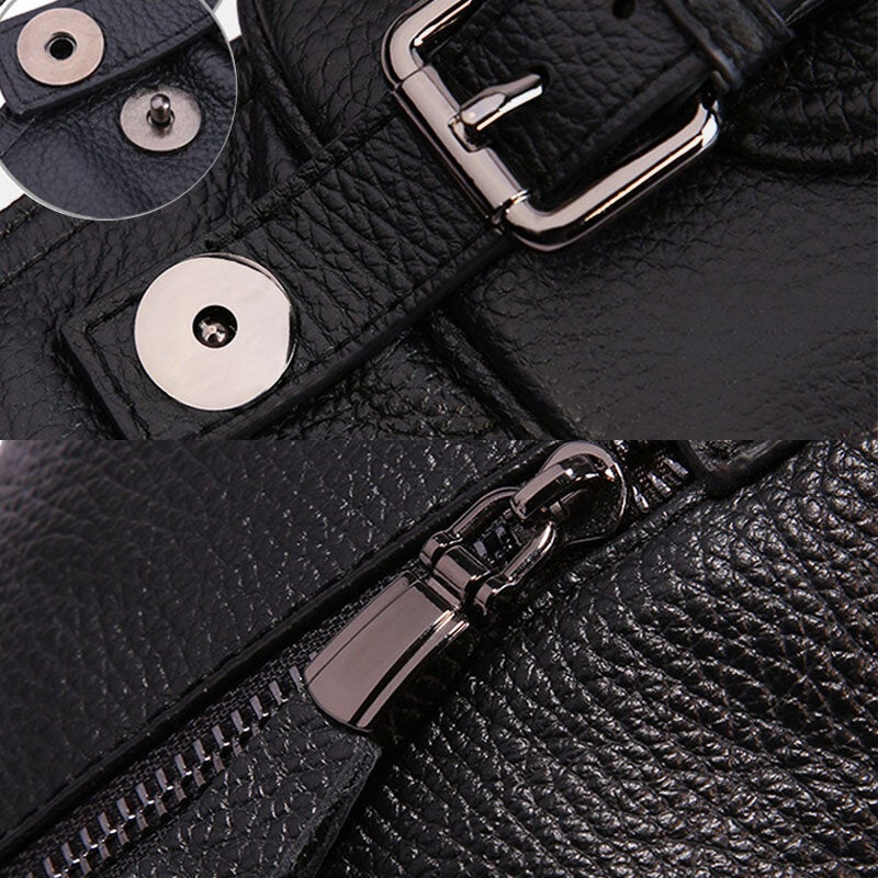 Men Genuine Leather Chest Bag Shoulder Crossbody