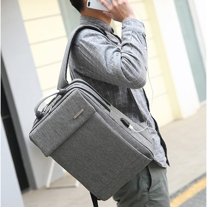 Men Casual Business Large Capacity Multifunctional Backpack With USB Charging Port