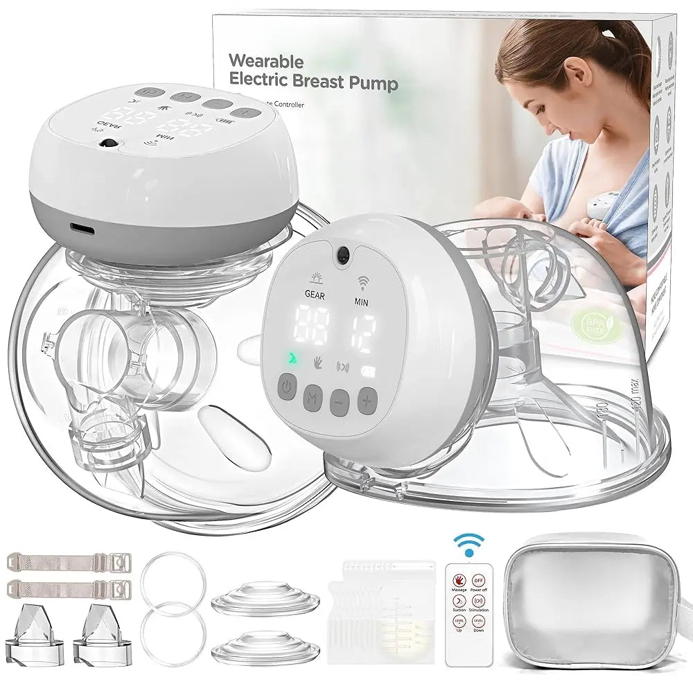 2 Pcs Electric Wearable Breast Pump, USB Rechargeable, Silent & Comfortable Milk Extractor for Easy Breastfeeding