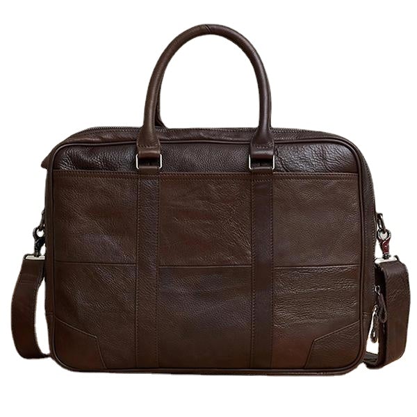 Genuine Leather Business Laptop Bag Briefcase Crossbody