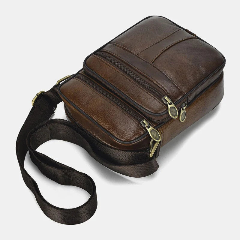 Men's Genuine Leather Business Casual Shoulder Crossbody Bag