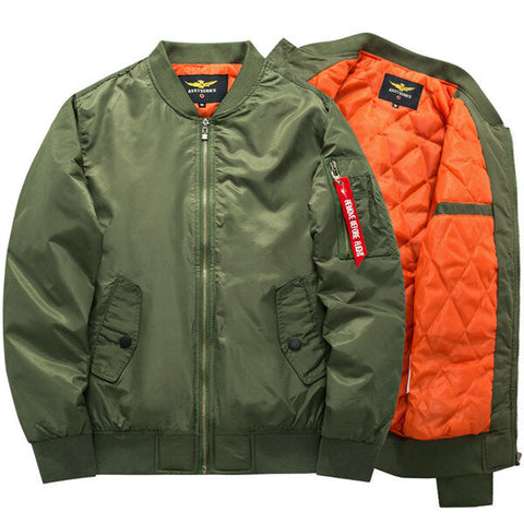 Plus Size XS-6XL Bomber Jacket Thick Warm Fashion Casual Sport Flight Jacket for Men