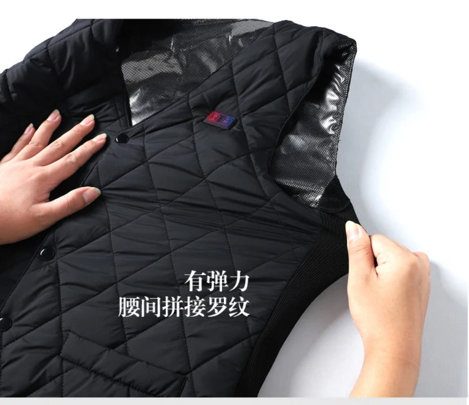 Men's Heated Vest - 16 Zones, Triple Temp Control, USB Electric Jacket for Winter Camping & Hiking