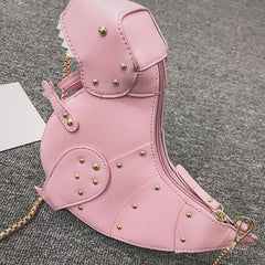 Women Chain Dinosaur Shape Cute Crossbody Bag PU Leather Shoulder Bag