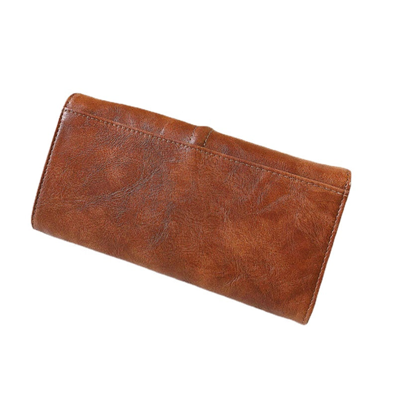 Unisex Faux Leather Retro Trifold Hand-carry Multi-slot 5.5 Inch Phone Clutch Bag Purse Wallet