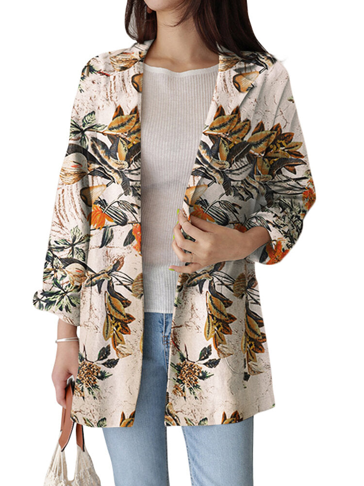 Women Full Sleeve Casual Loose Floral Printing Leisure Workwear Suit