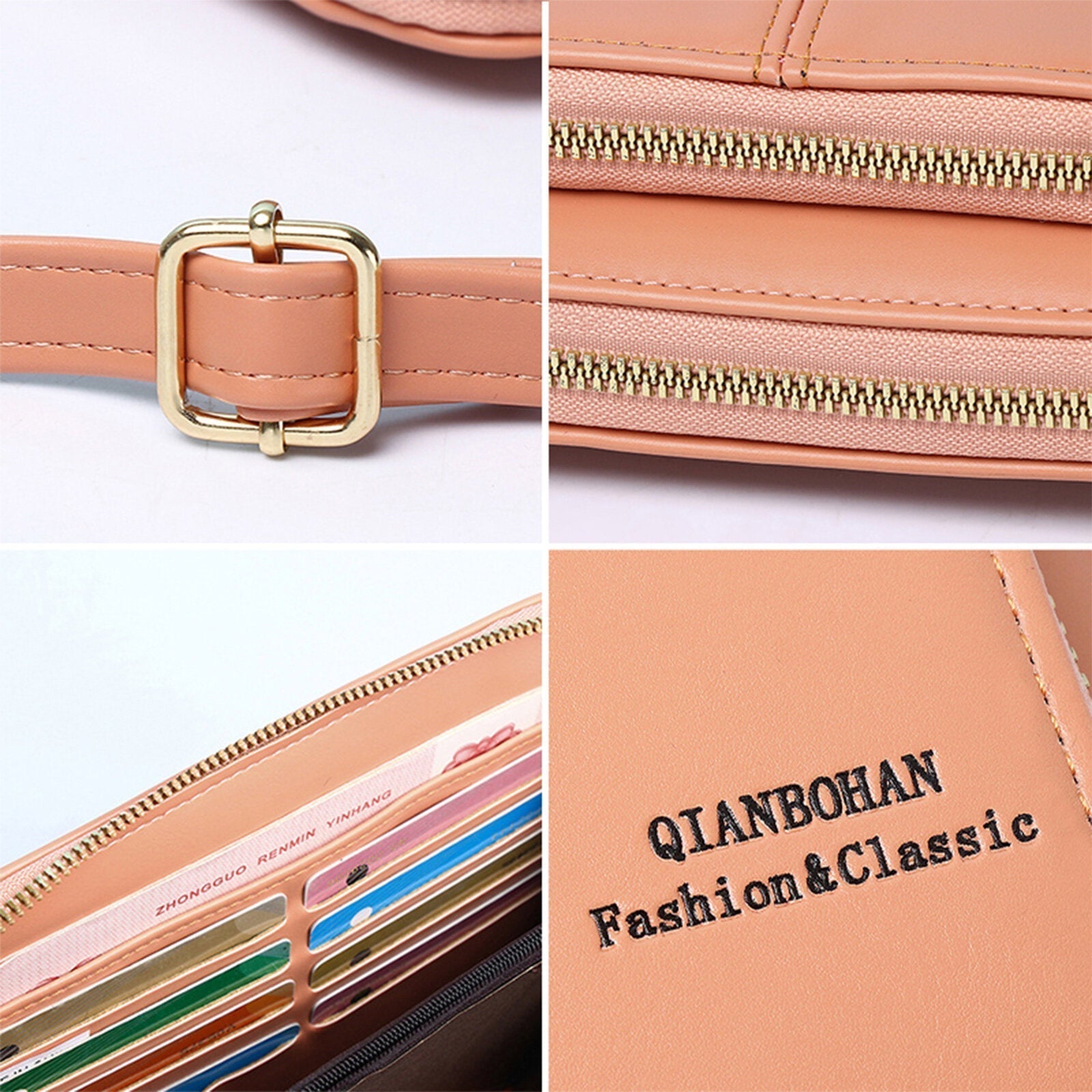 Women Artificial Leather Fashion Casual Crossbody Bag Multi-compartment Multi-card Slot Phone Bag