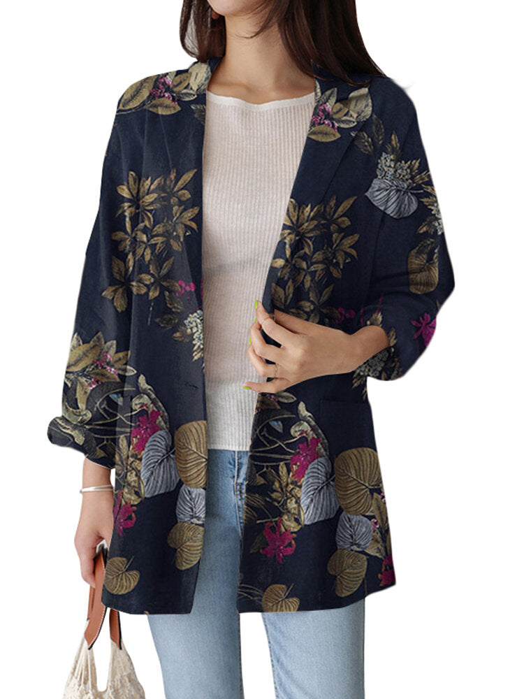 Women Full Sleeve Casual Loose Floral Printing Leisure Workwear Suit