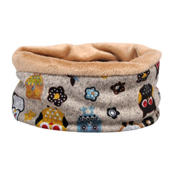 Women Plus Velvet Keep Warm Cartoon Animals Pattern Casual Personality Elastic Dual-use Neck Protection Beanie Scarf