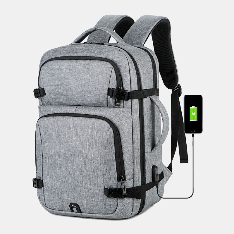 Men Large Capacity Waterproof USB Charging 16 Inch Laptop Bag Business Outdoor Handbag Backpack