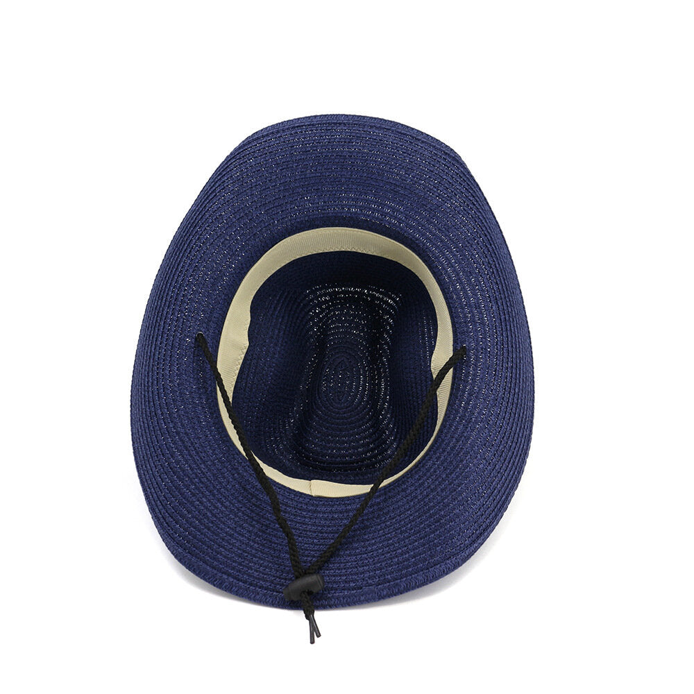 Men Women Retro Straw Knited Sunscreen Jazz Hat Outdoor Casual Travel Breathable Hat