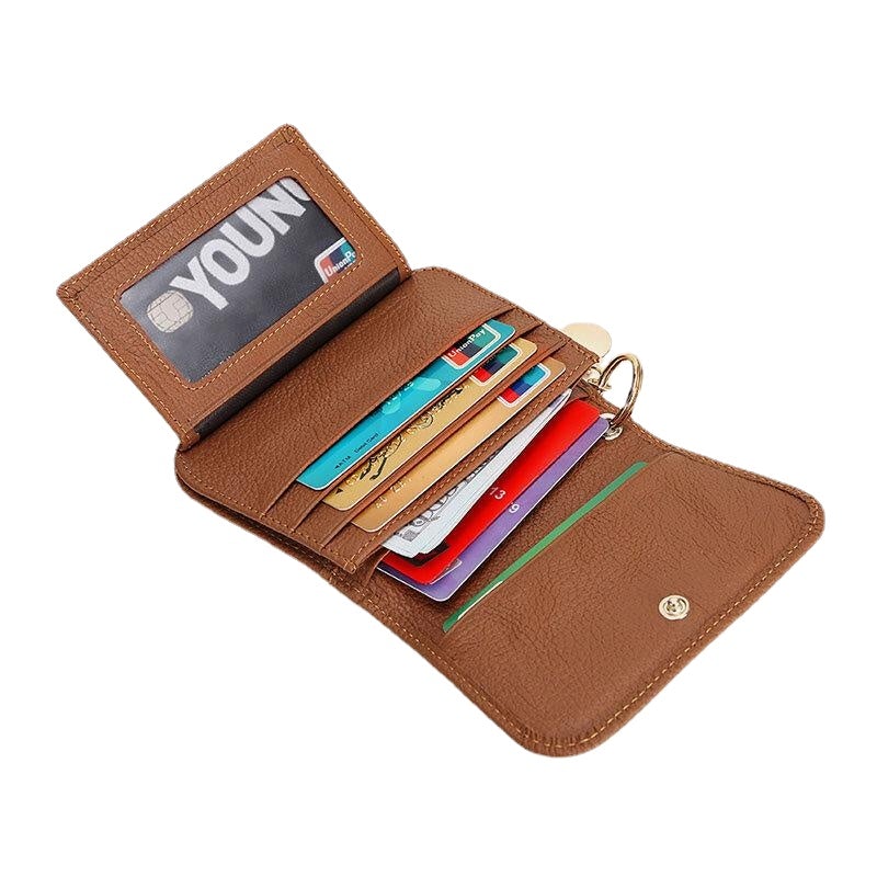 Women Trifold Short Zipper Coin Purse RFID Anti-magnetic Wallet Multi-card Slot Card Holder