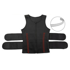 Men Neoprene Sauna Zipper Waist Trainer Vest Tank Top Trimmer Body Shaper with Two Belt Sauna Suit Sweat Vest Slimming Underwear Weight Loss Shirt Fat Burner Tank Tops Shapewear