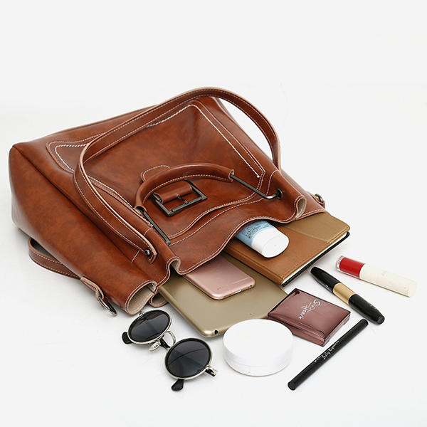 Women Faux Leather Three-piece Set Handbag Shoulder Bag Clutch Bag