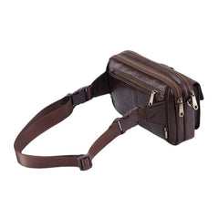 Men's Genuine Leather Retro Multi-Function Shoulder & Waist Bag