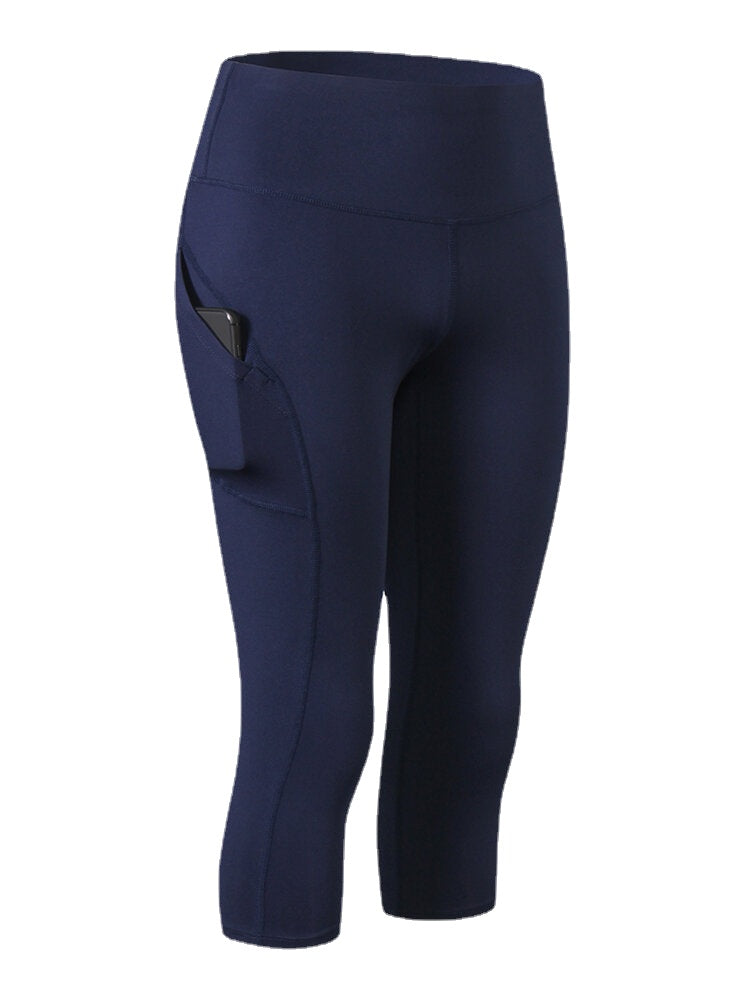 Women Solid Color Moisture Wicking Sport Yoga High Waist Pants