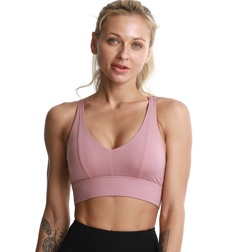 Fashionable Women's Shockproof Widen Hem Push Up Bra With Cross Straps For Yoga