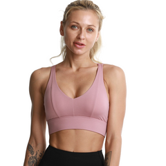 Fashionable Women's Shockproof Widen Hem Push Up Bra With Cross Straps For Yoga