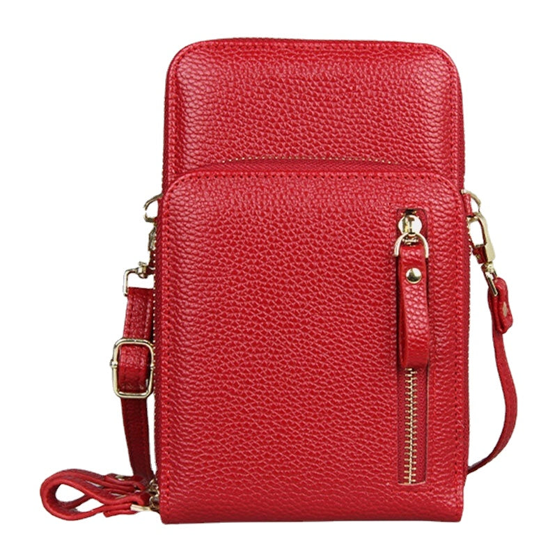 Women 8 Card Slots Solid Casual Phone Bag Crossbody Shoulder Bag