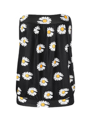 Small Daisies Print Strapless Sleeveless Holiday Beach Tube Tank Top