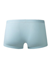 Mens Solid Color Seamless Breathable Underwear U Convex Pouch Cotton Boxers