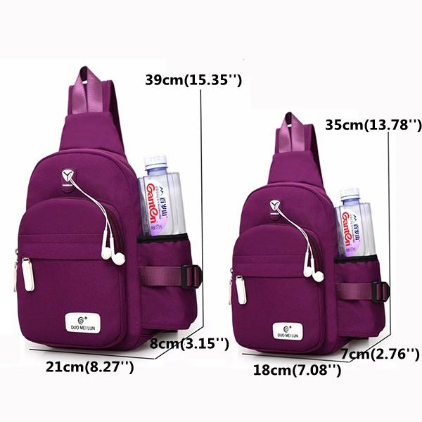 Women Nylon Large Capacity Daily Crossbody Bag Waterproof Durable Chest Bag Shoulder Bag