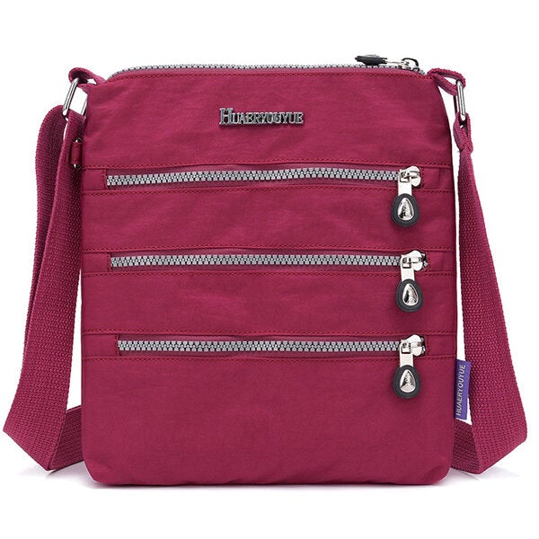 Women Nylon Multi-pocket Leisure Crossbody Bag Solid Shoulder Bag