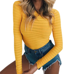 Autumn Bodycon Bodysuits Feminino Mujer Sexy Stretchy Rompers Long Sleeve O Neck Women Body Winter Jumpsuit Top - Sheseelady