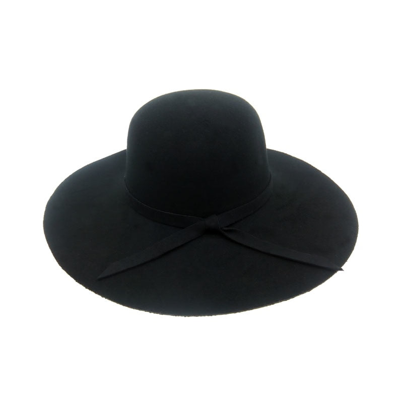 Autumn Winter Summer Fashion Fedoras Vintage Pure Women'S Beach Sun Hat Female Waves Large Brim Sunbonnet Fedoras Lady Sun Hat - Sheseelady